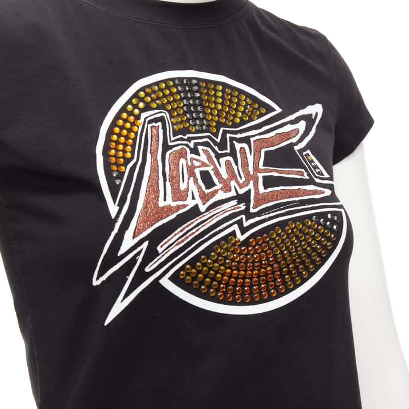 Loewe Crystal Glitter Shirt Black Cotton Never worn - Back View