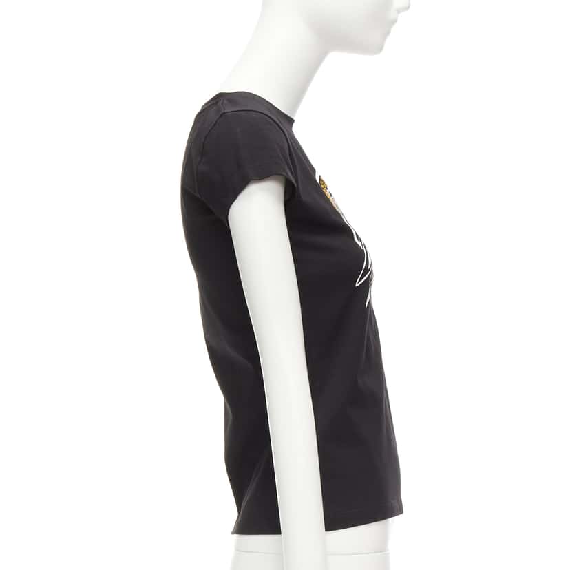 Loewe Crystal Glitter Shirt Black Cotton Never worn - Model View