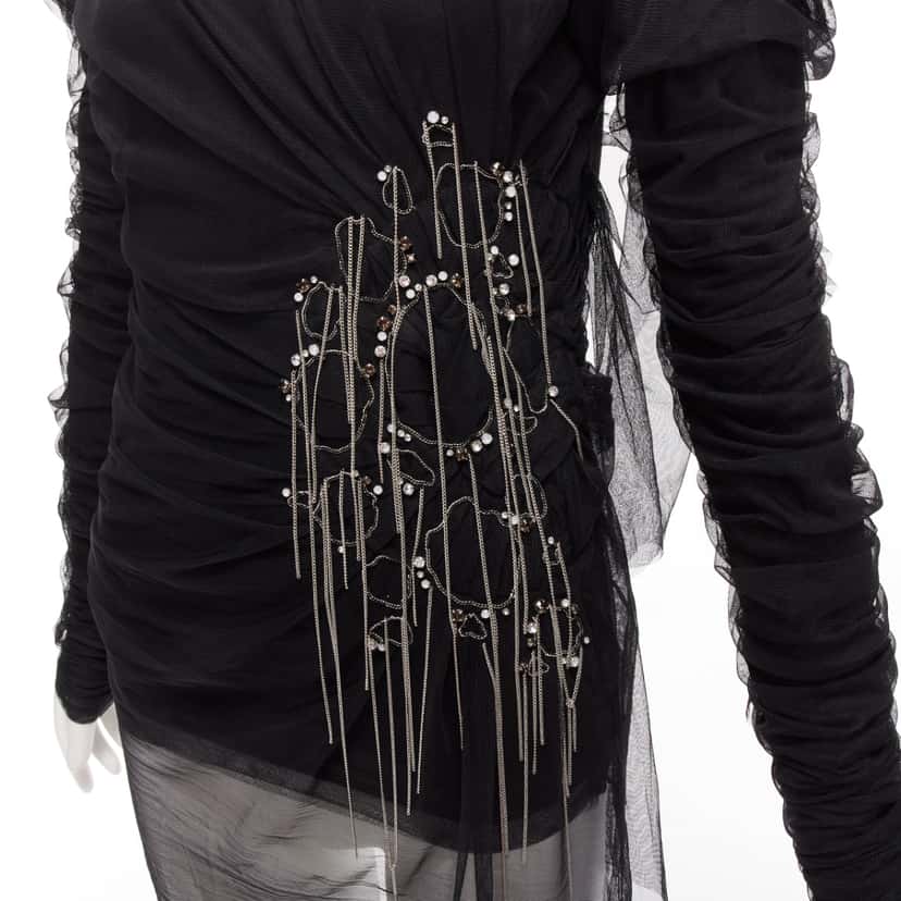 Faith Connexion Mesh Chain Top Black Viscose Never worn - Back View