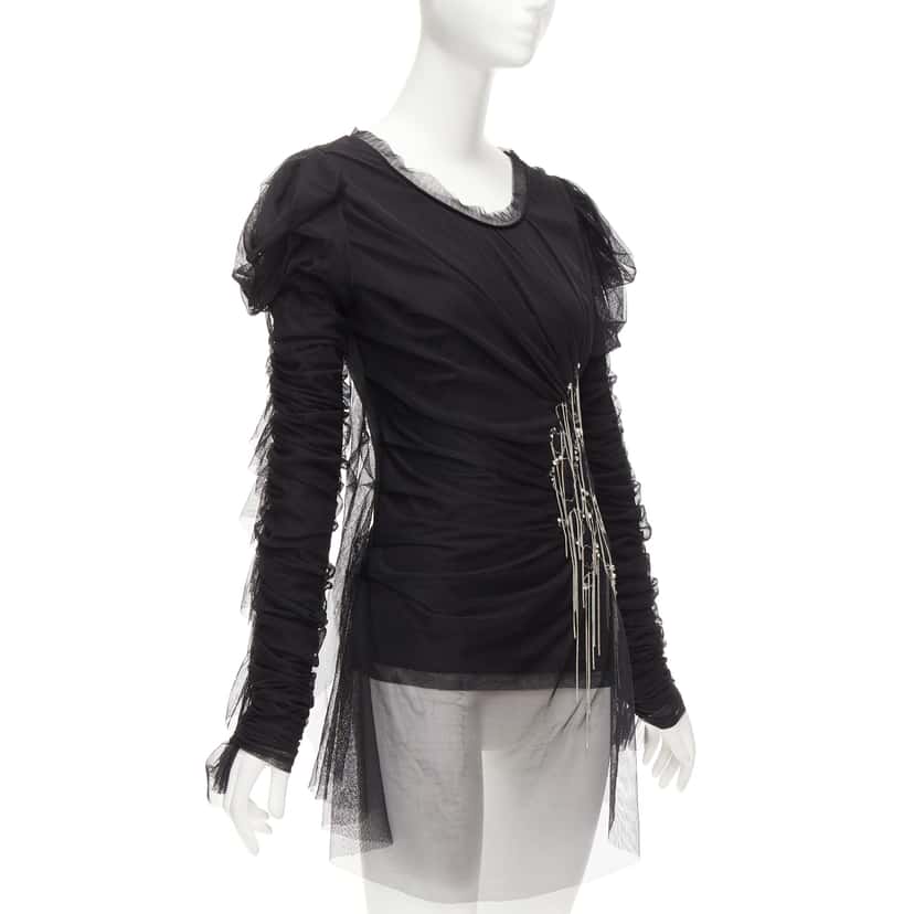 Faith Connexion Mesh Chain Top Black Viscose Never worn - Inside View