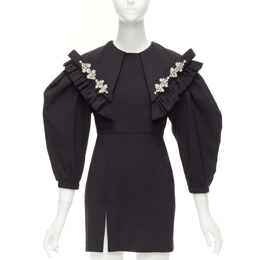 Shushu Tong Crystal Collar Dress Black Polyester Never worn - Front View