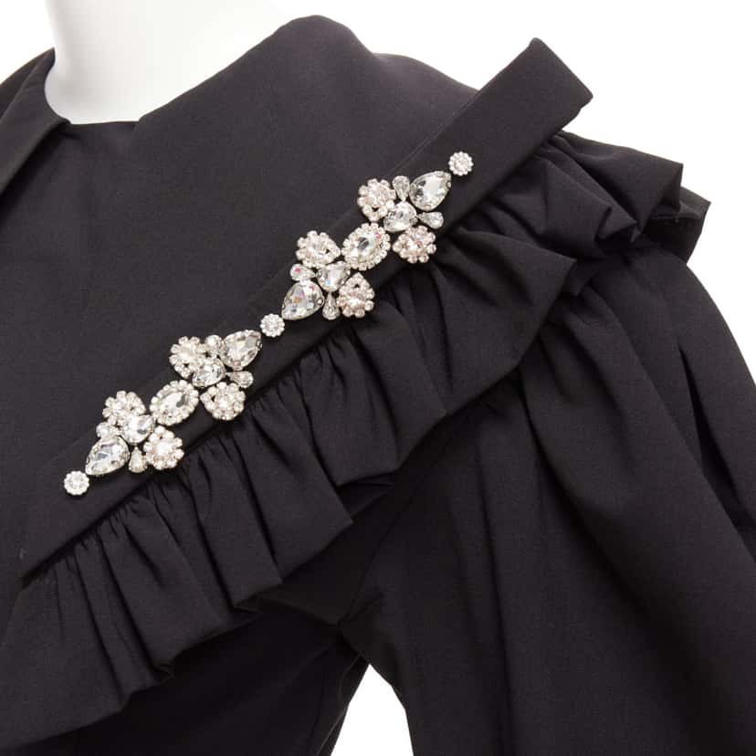 Shushu Tong Crystal Collar Dress Black Polyester Never worn - Back View