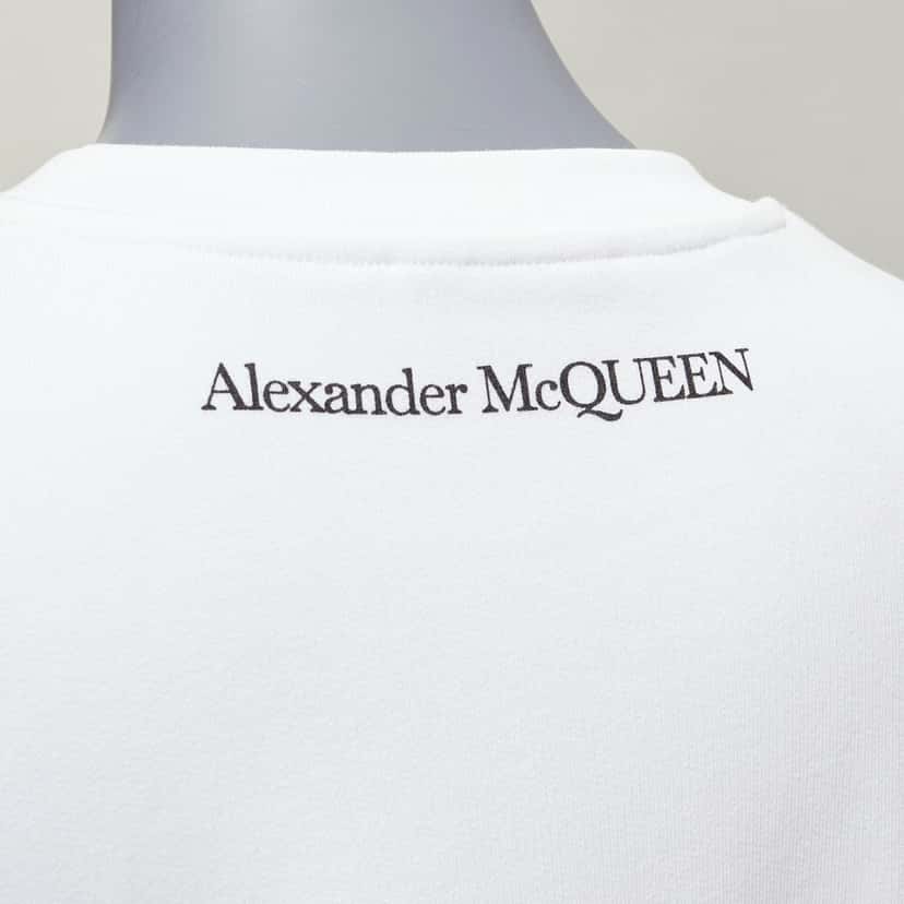 Alexander McQueen Floral Print Crew White Cotton Very good condition - Back View
