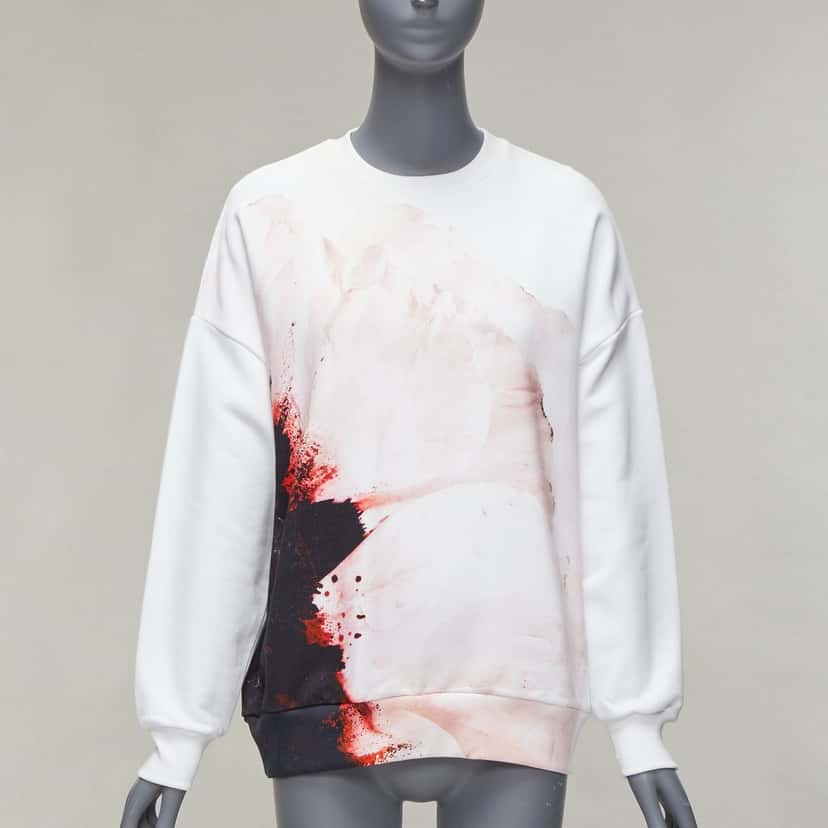 Alexander McQueen Floral Print Crew White Cotton Very good condition - Inside View