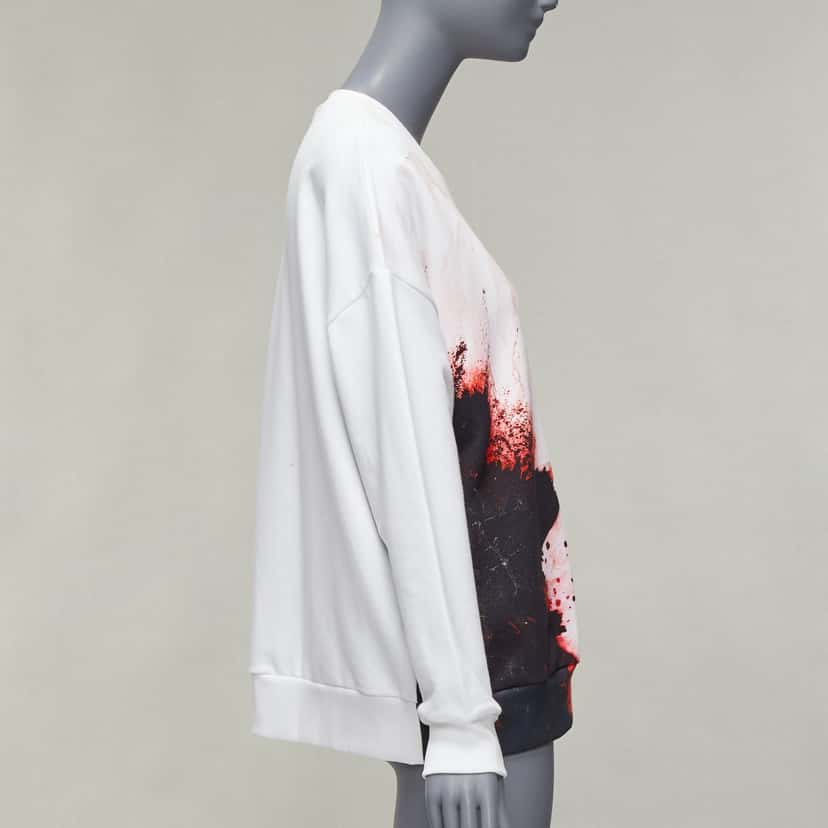 Alexander McQueen Floral Print Crew White Cotton Very good condition - Model View