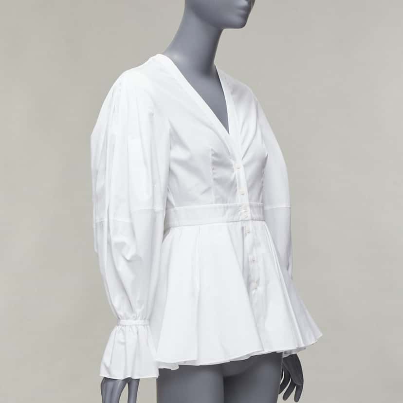 Alexander McQueen Balloon Sleeve Shirt White Cotton Very good condition - Inside View