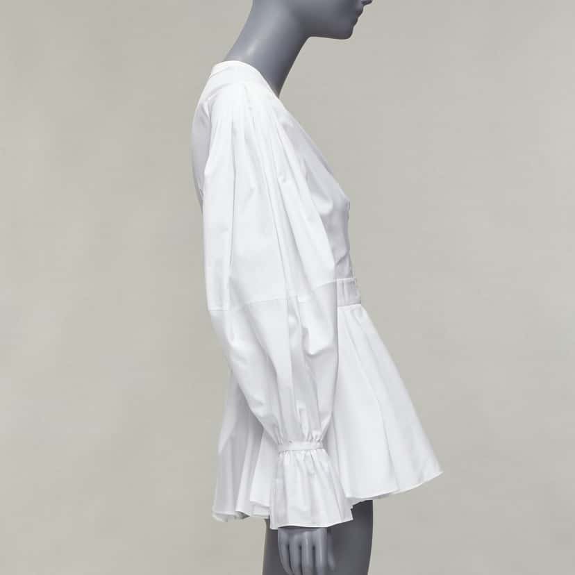Alexander McQueen Balloon Sleeve Shirt White Cotton Very good condition - Model View