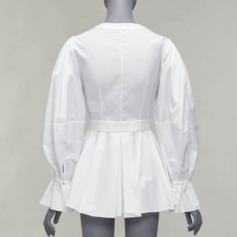 Alexander McQueen Balloon Sleeve Shirt White Cotton Very good condition - Box View