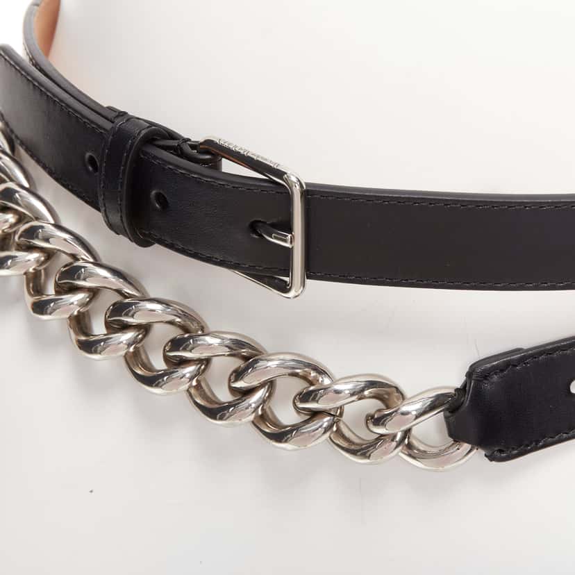 Alexander McQueen Tiger Buckle Copper Belt Black Leather Very good condition - Back View