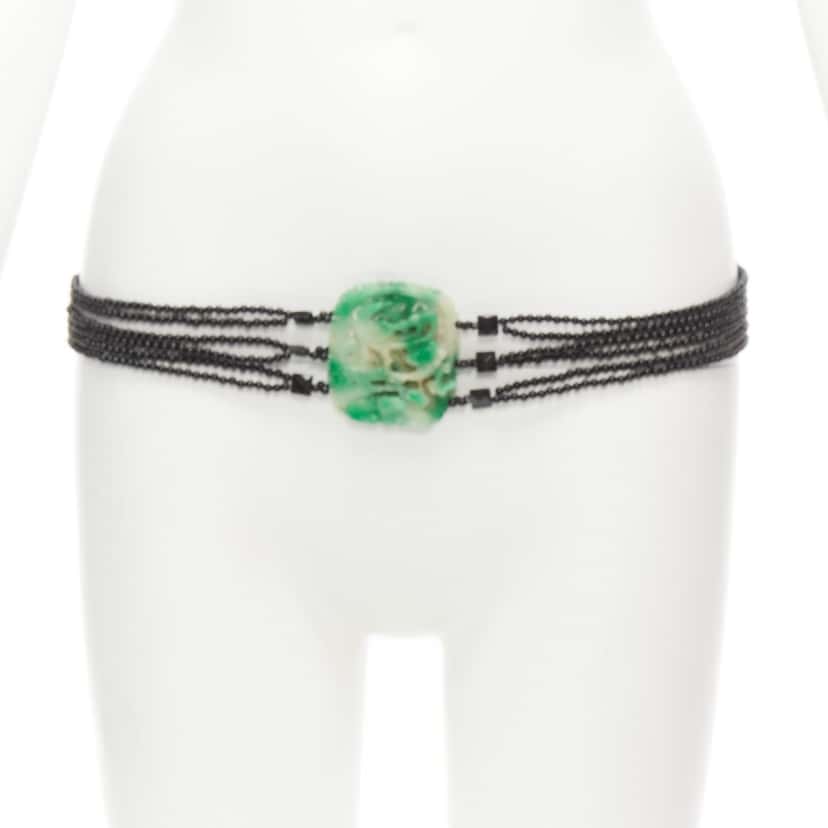Unsigned Bow Punk Stud Belt Green Very good condition - Front View