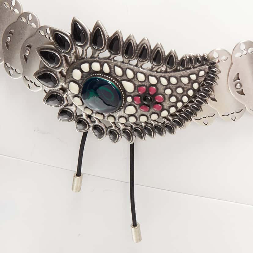 Isabel Marant Pearl Crystal Chain Belt Silver Metal Very good condition - Back View
