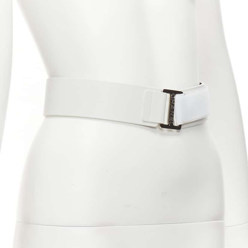 Chanel Pink Crystal Crab Belt White Leather Fair condition - Inside View