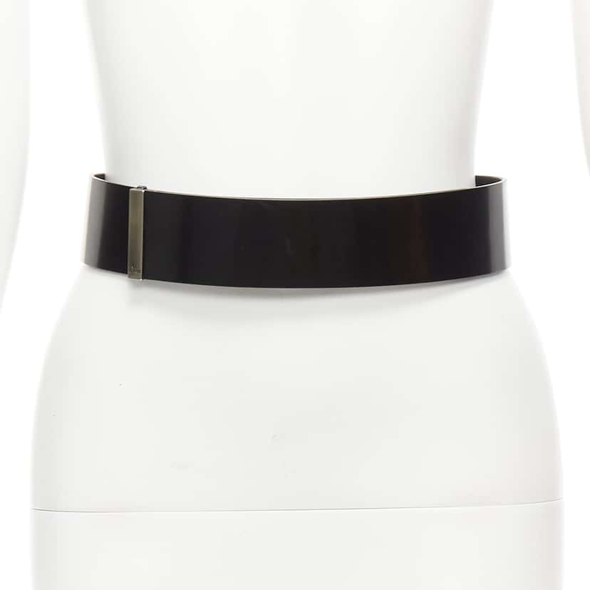 Dior Interlocking GG Chain Belt Black Leather Good condition - Front View
