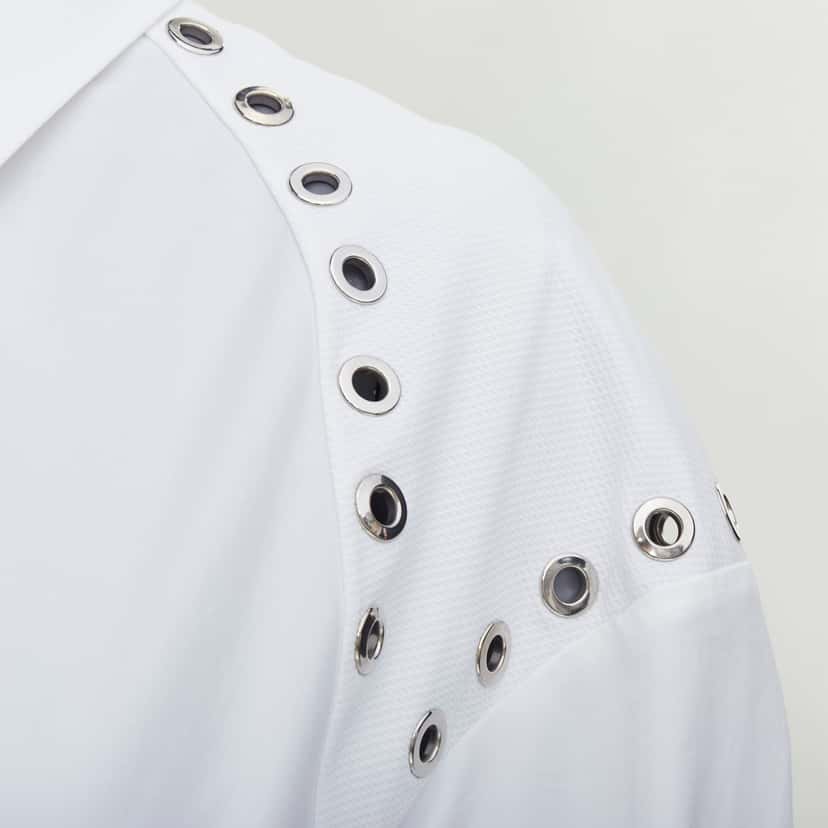 Alexander McQueen Grommet Midi Dress White Cotton Good condition - Back View