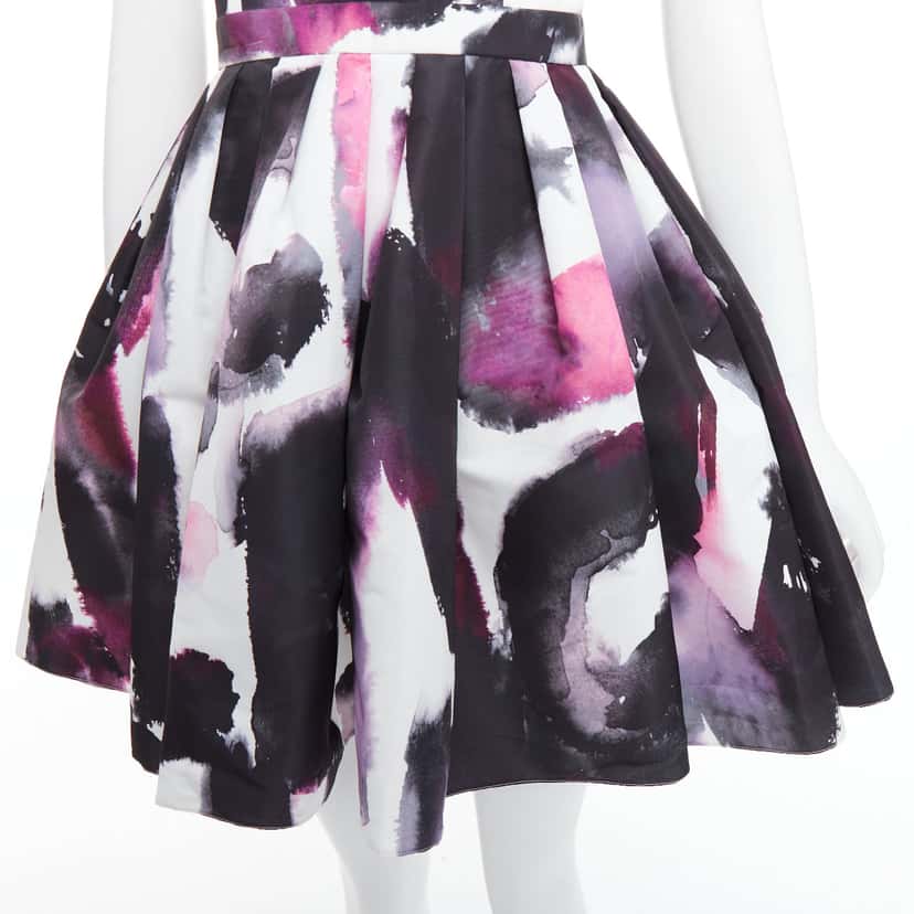 Alexander McQueen Graffiti Flared Dress Purple Polyester Never worn - Back View