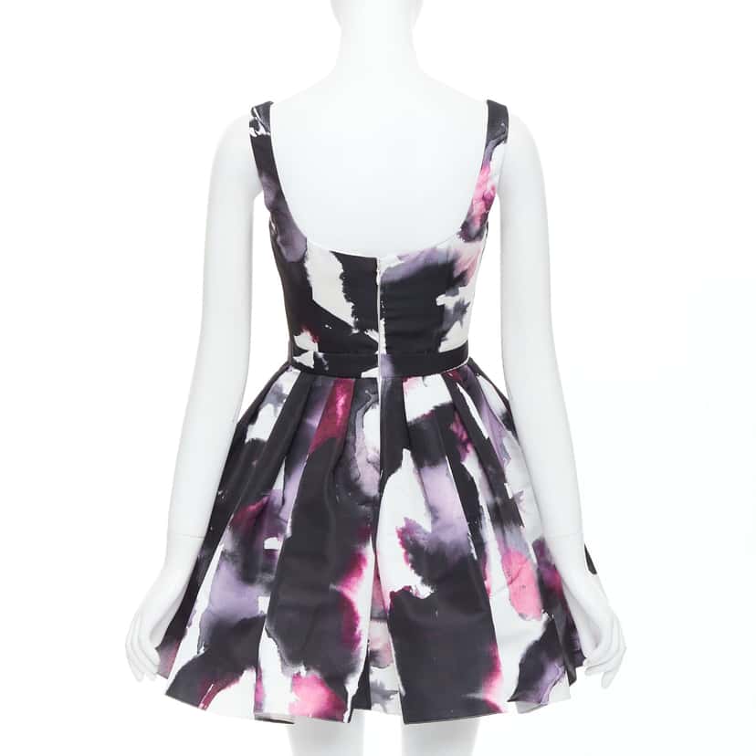 Alexander McQueen Graffiti Flared Dress Purple Polyester Never worn - Box View