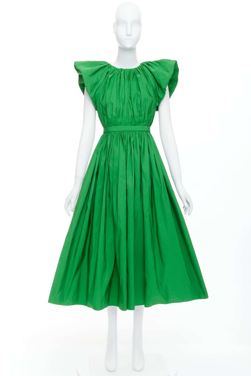 Alexander McQueen Green Puff Dress Green Polyester Never worn - Inside View