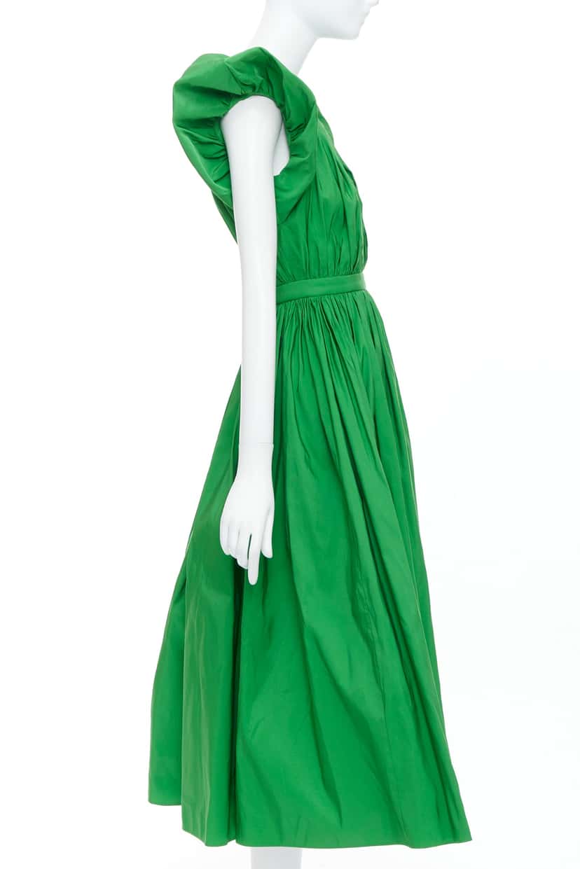 Alexander McQueen Green Puff Dress Green Polyester Never worn - Model View
