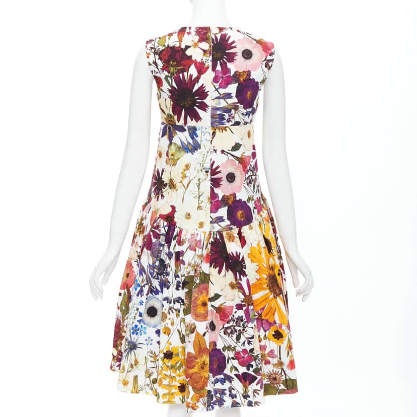 Oscar De La Renta Embellished Bubble Dress MultiColor Cotton Never worn - Box View