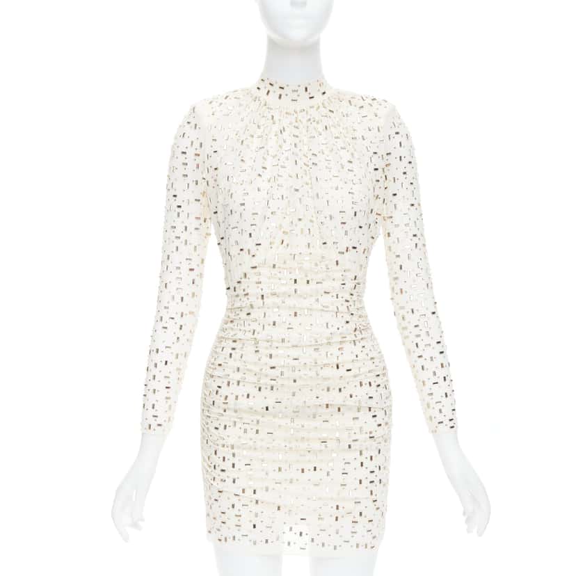 SELF-PORTRAIT Rhinestone Mesh Beige Never worn - Front View