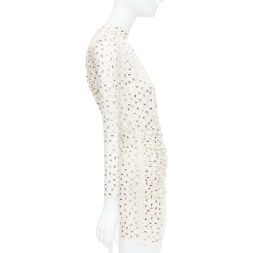 SELF-PORTRAIT Rhinestone Mesh Beige Never worn - Model View