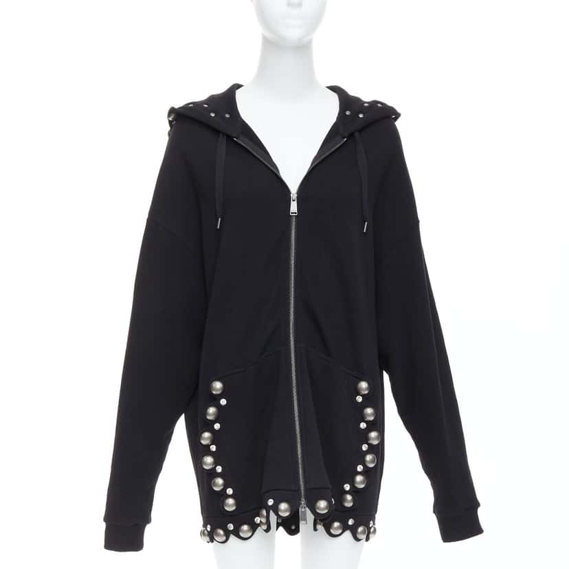 Area Dome Stud Hoodie Black Cotton Very good condition - Front View
