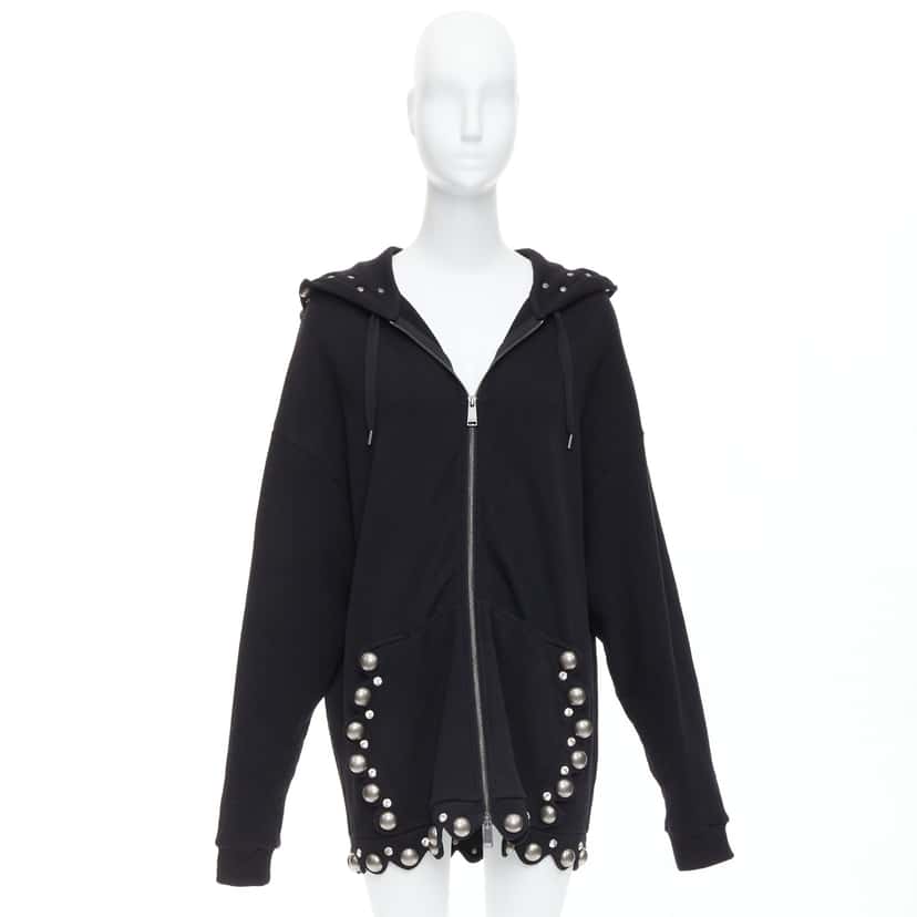 Area Dome Stud Hoodie Black Cotton Very good condition - Back View