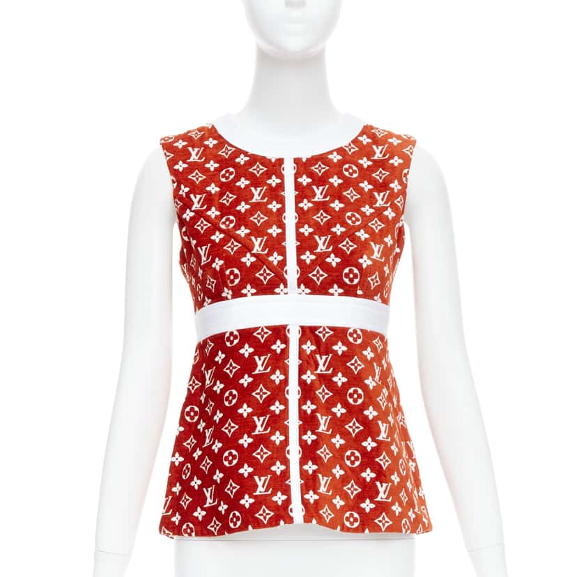 Louis Vuitton Monogram Peplum Top Red Never worn - Front View