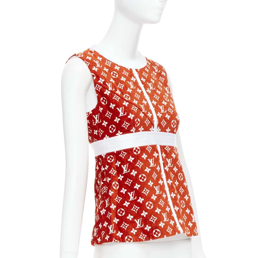 Louis Vuitton Monogram Peplum Top Red Never worn - Inside View