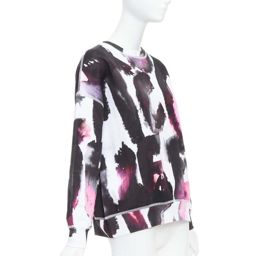 Alexander McQueen Watercolor Logo Sweater White Cotton Never worn - Inside View