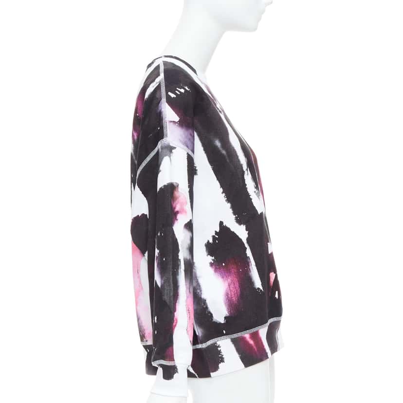 Alexander McQueen Watercolor Logo Sweater White Cotton Never worn - Model View