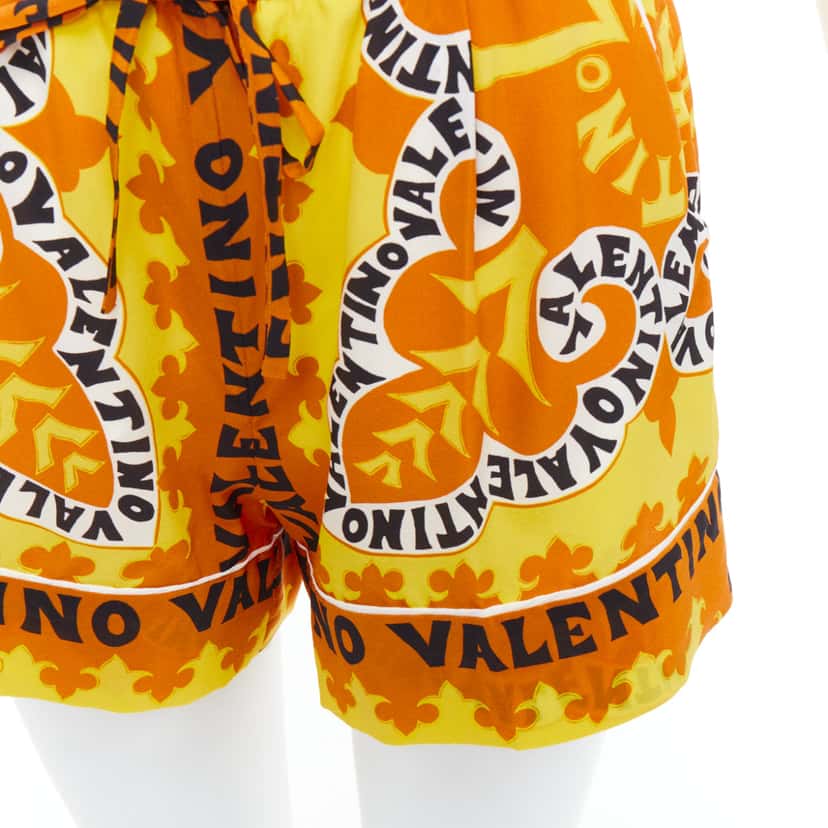 Valentino Garavani Bandana Silk Shorts Yellow Silk Never worn - Back View