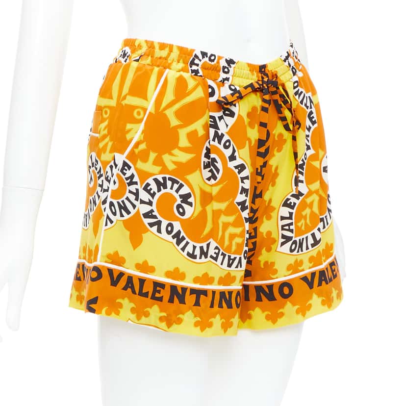 Valentino Garavani Bandana Silk Shorts Yellow Silk Never worn - Inside View