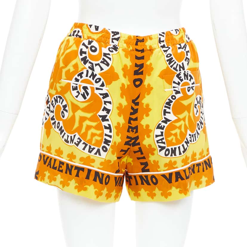 Valentino Garavani Bandana Silk Shorts Yellow Silk Never worn - Box View