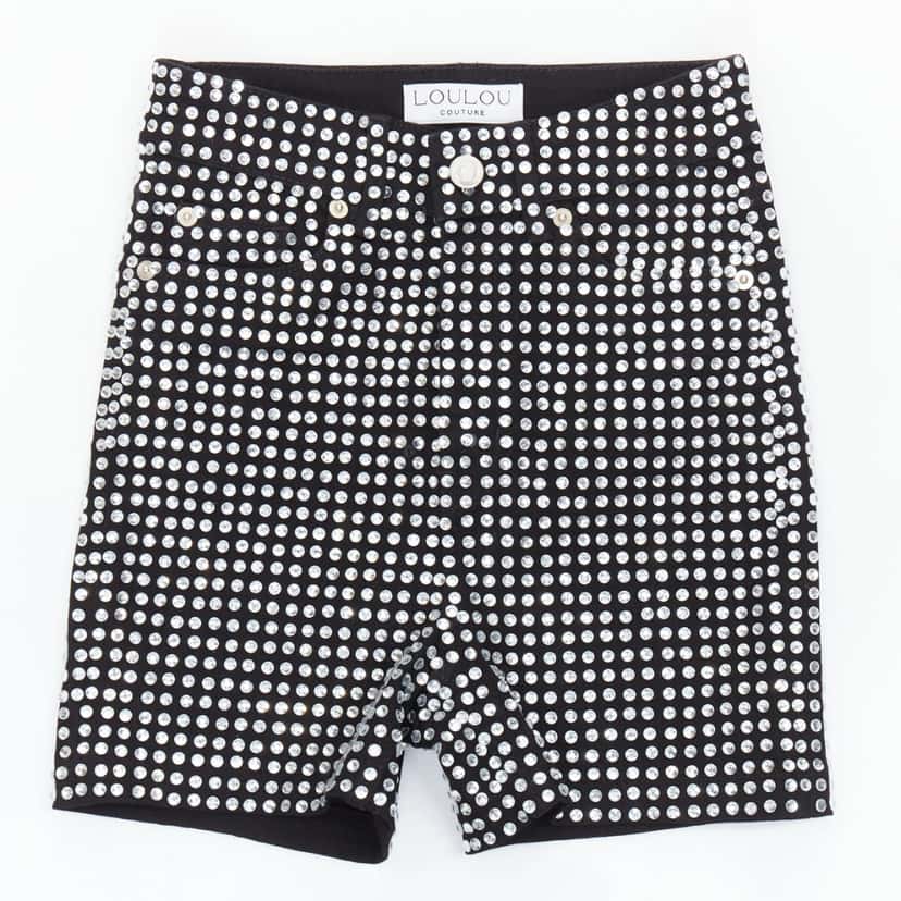 LOULOU STUDIO Crystal Cotton Shorts Black Cotton Never worn - Front View