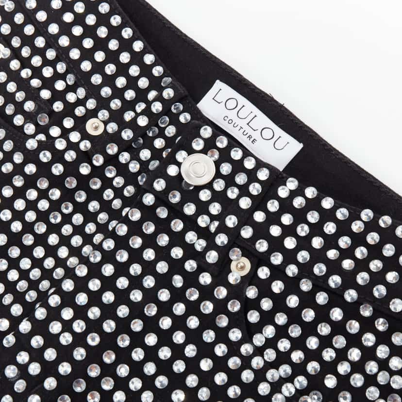 LOULOU STUDIO Crystal Cotton Shorts Black Cotton Never worn - Back View