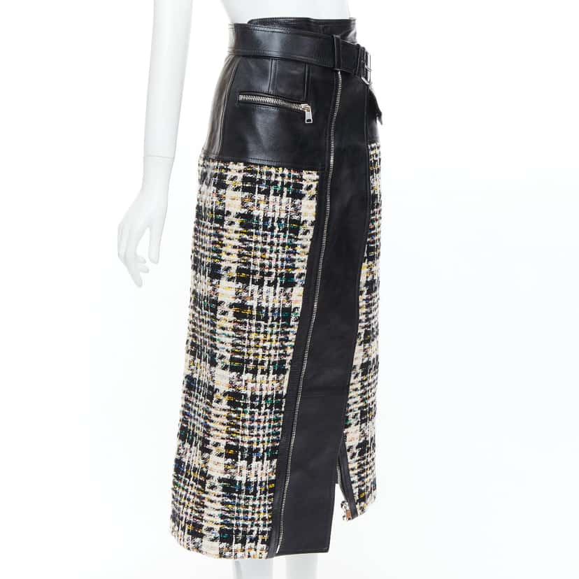 Alexander McQueen Deconstructed Biker Skirt Black Leather Very good condition - Inside View