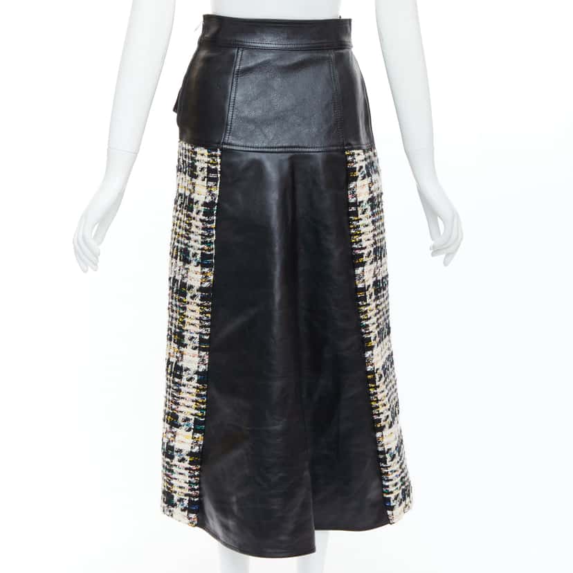Alexander McQueen Deconstructed Biker Skirt Black Leather Very good condition - Box View