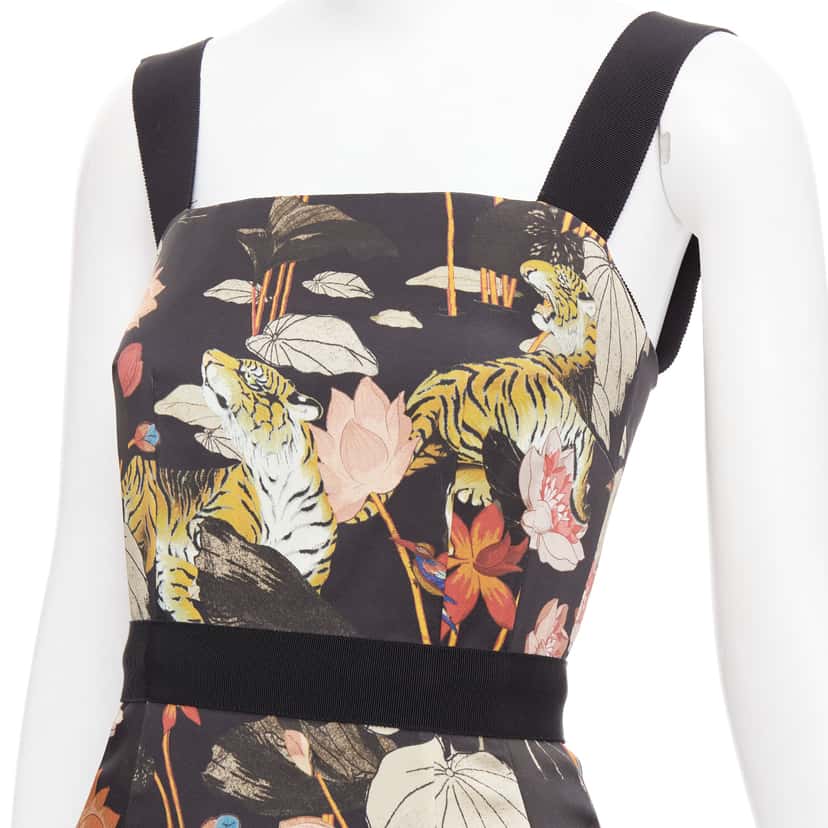 Etro Tiger Print Dress Black Very good condition - Back View
