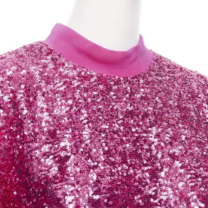 ATTICO Sequin Crew Dress Pink Polyester Very good condition - Back View
