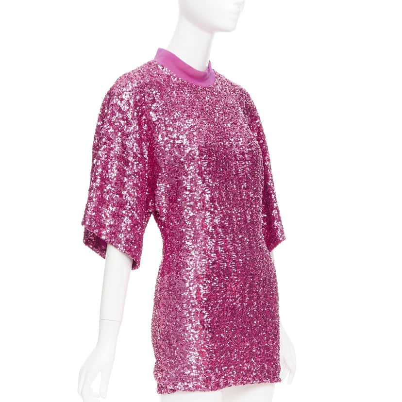 ATTICO Sequin Crew Dress Pink Polyester Very good condition - Inside View