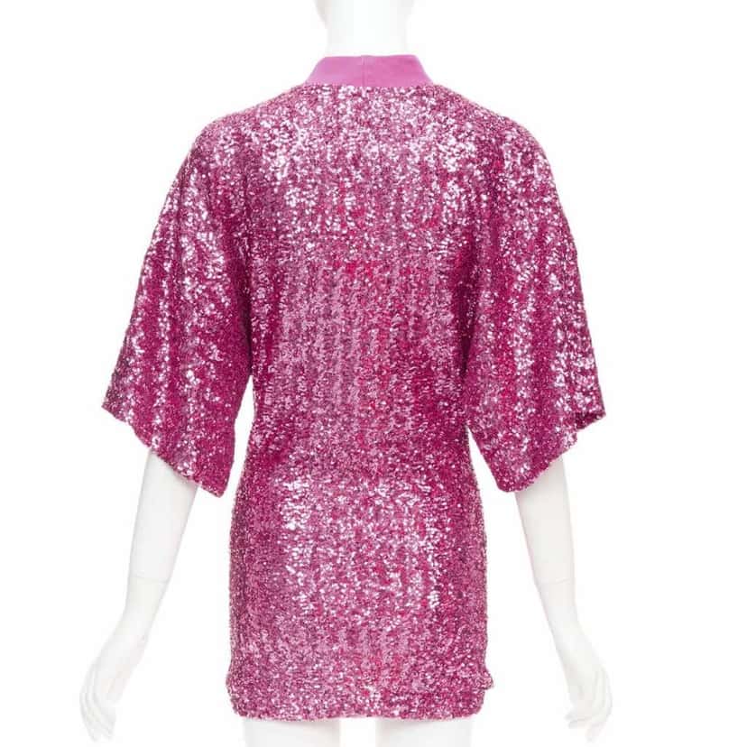 ATTICO Sequin Crew Dress Pink Polyester Very good condition - Box View