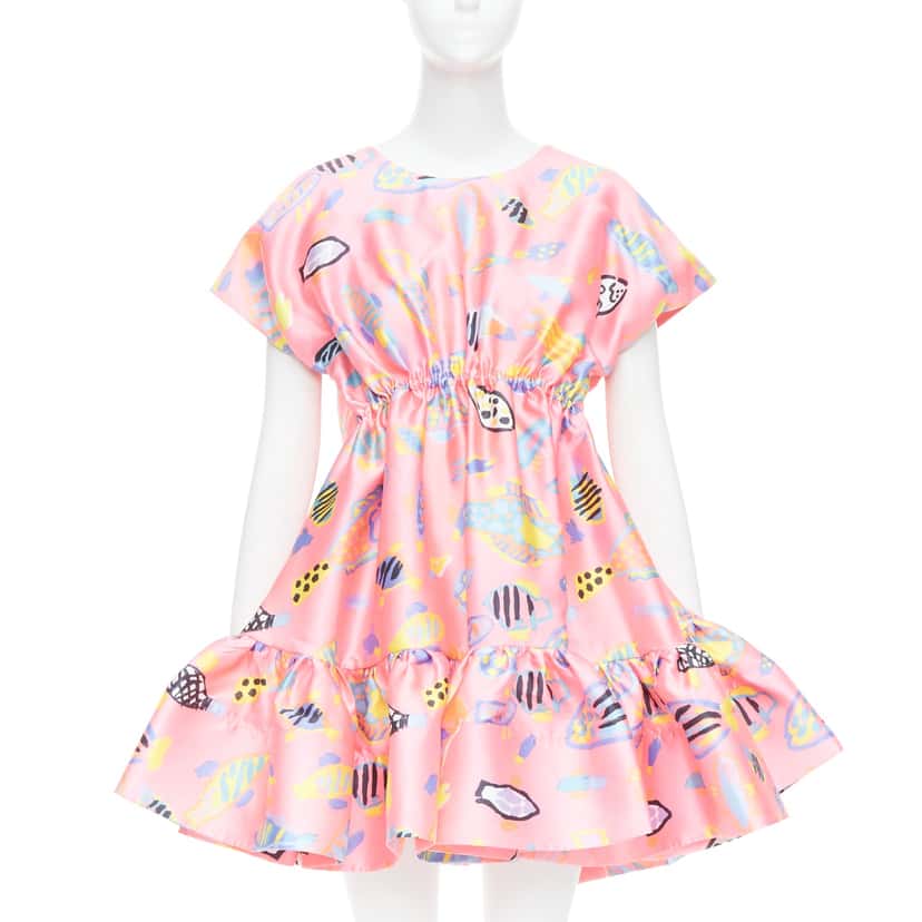 Romance Was Born Illustration Babydoll Dress Pink Polyester Very good condition - Front View