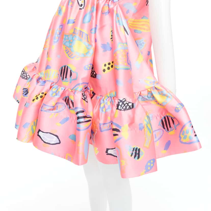 Romance Was Born Illustration Babydoll Dress Pink Polyester Very good condition - Back View