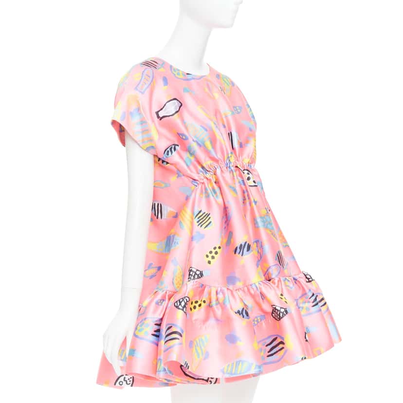 Romance Was Born Illustration Babydoll Dress Pink Polyester Very good condition - Inside View