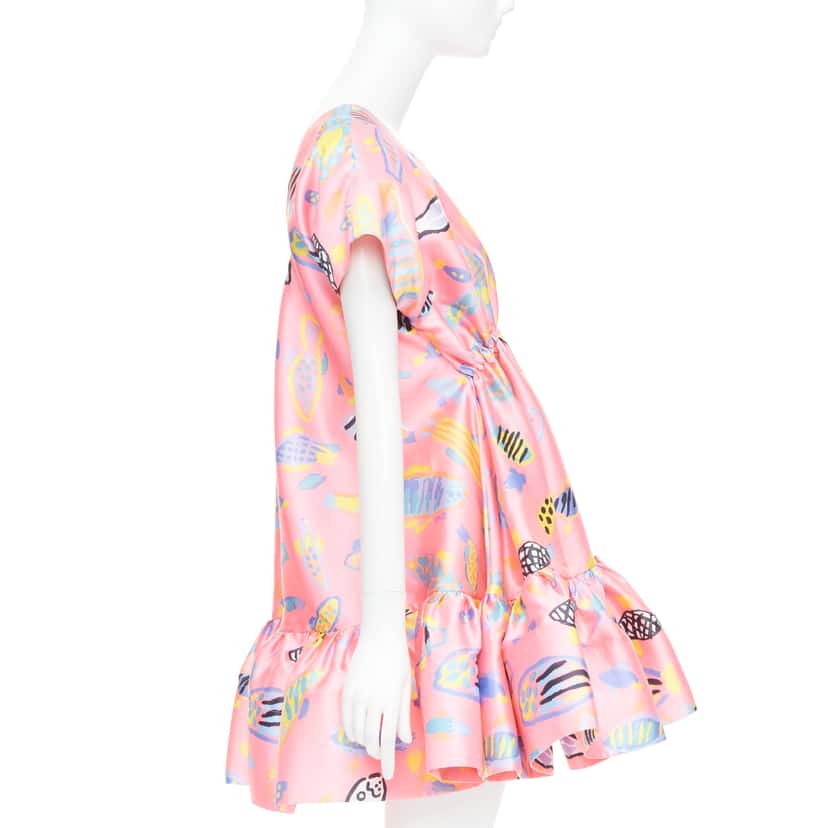Romance Was Born Illustration Babydoll Dress Pink Polyester Very good condition - Model View