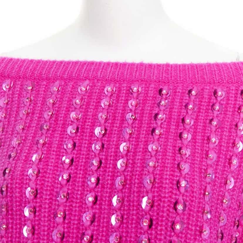 Valentino Garavani Jewel Mohair Sweater Pink Wool Very good condition - Back View