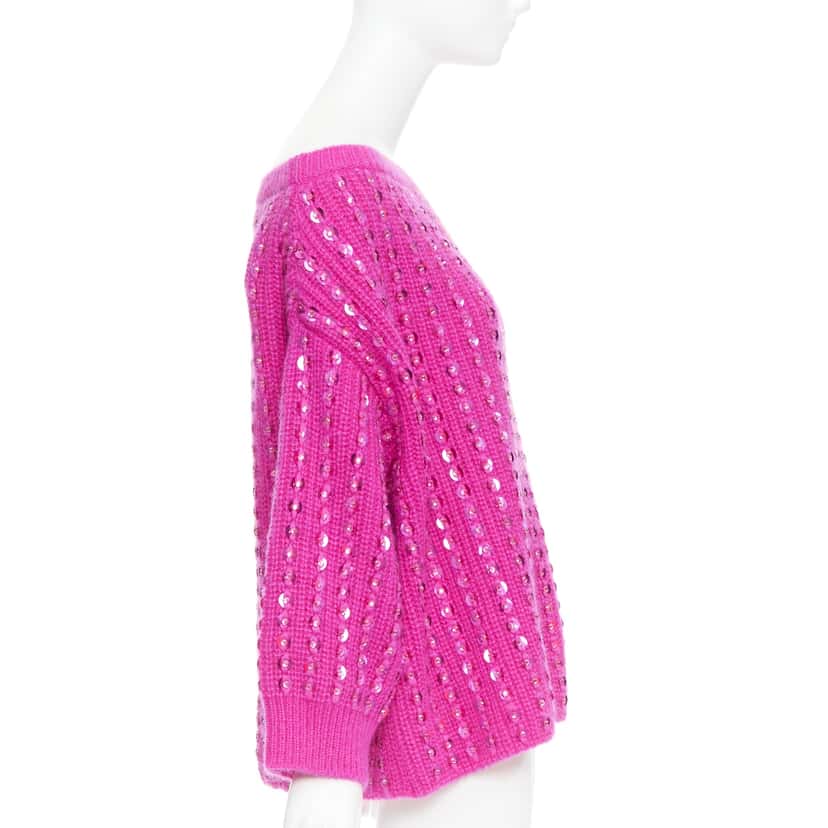 Valentino Garavani Jewel Mohair Sweater Pink Wool Very good condition - Model View