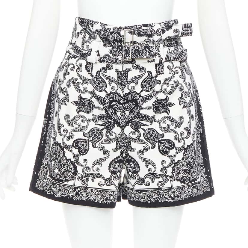 Dior Double Belt Shorts Black Cotton Very good condition - Front View