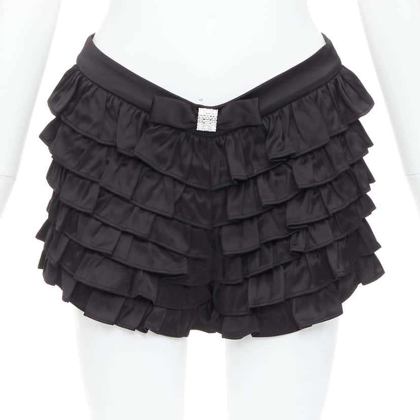 Shushu Tong Ruffle Bow Shorts Black Viscose Very good condition - Front View